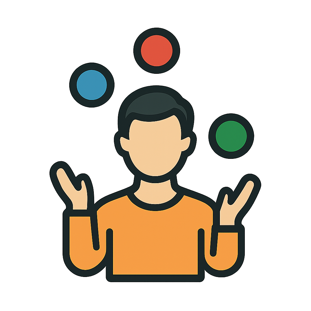 Person juggling icon